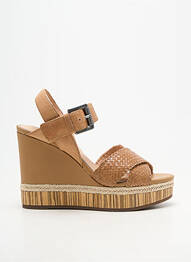 Sandales/nu pieds talon compensé talon haut de 10cm et plus marron GEOX femme