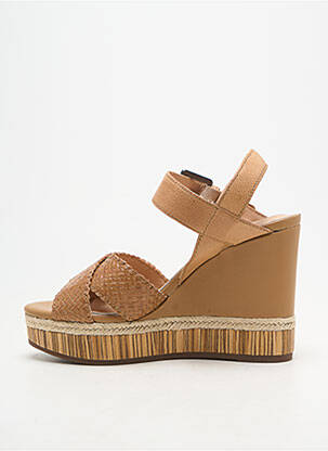 Sandales/nu pieds talon compensé talon haut de 10cm et plus marron GEOX femme