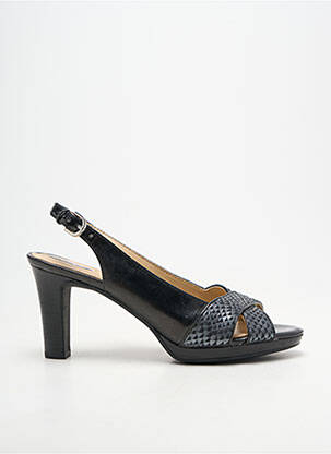 Sandales/nu pieds tissage satiné talon de 7 à 9cm noir GEOX femme