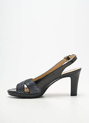 Sandales/nu pieds tissage satiné talon de 7 à 9cm noir GEOX femme