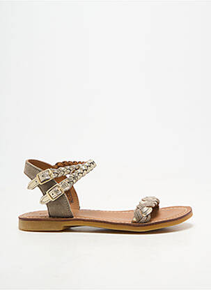 Sandales/nu pieds tissage satiné bout ouvert or ADOLIE fille