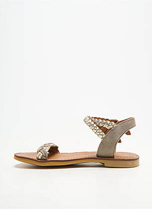 Sandales/nu pieds tissage satiné bout ouvert or ADOLIE fille