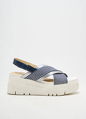 Sandales/nu pieds tissage satiné talon de 7 à 9cm bleu GEOX femme