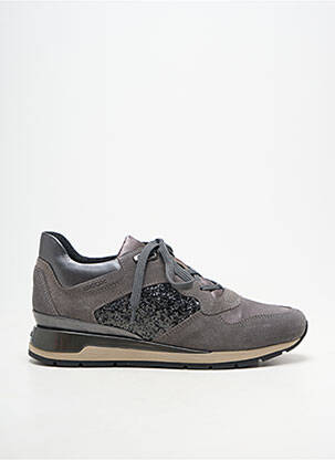 Baskets tissage tissage pailleté talon plat jusqu'à 3cm gris GEOX femme