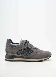 Baskets tissage tissage pailleté talon plat jusqu'à 3cm gris GEOX femme
