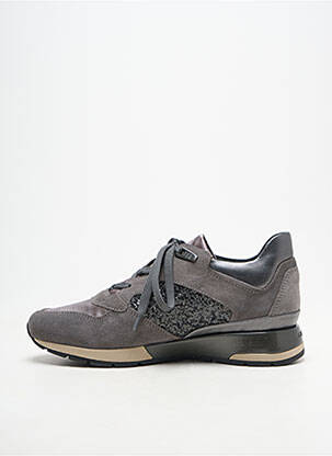 Baskets tissage tissage pailleté talon plat jusqu'à 3cm gris GEOX femme