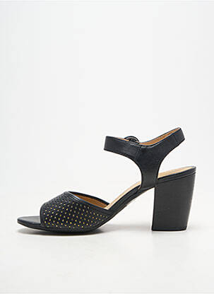 Sandales/nu pieds tissage satiné talon de 7 à 9cm noir GEOX femme