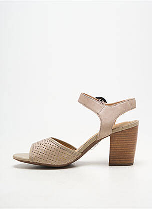 Sandales/nu pieds tissage satiné talon de 7 à 9cm beige GEOX femme