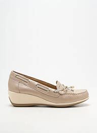 Chaussures bâteau tissage satiné talon de 4 à 6cm beige GEOX femme
