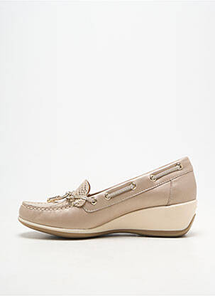 Chaussures bâteau tissage satiné talon de 4 à 6cm beige GEOX femme