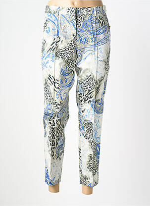 Pantalon chino tissage popeline taille normale bleu STEINBOCK femme