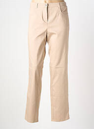 Pantalon slim tissage popeline taille normale beige FRANK WALDER femme