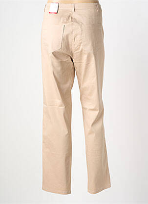 Pantalon slim tissage popeline taille normale beige FRANK WALDER femme