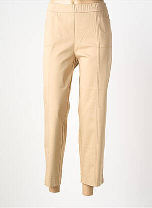 Pantalon 7/8 tissage popeline taille normale beige FRANK WALDER femme