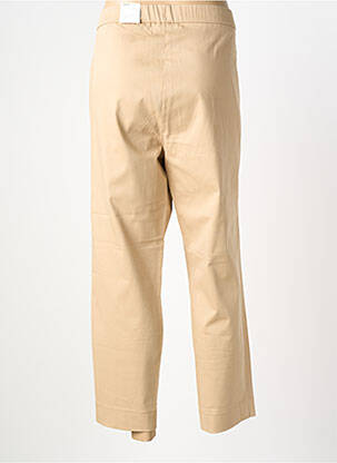 Pantalon 7/8 tissage popeline taille normale beige FRANK WALDER femme