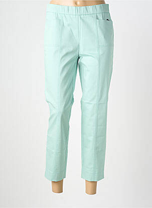 Pantalon 7/8 tissage popeline taille normale vert FRANK WALDER femme