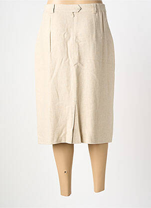 Jupe mi-longue taille à pinces beige STEINBOCK femme