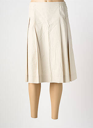 Jupe mi-longue coupe évasée beige STEINBOCK femme
