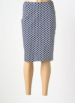 Jupe mi-longue coupe droite bleu GARDEUR femme