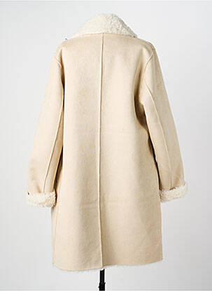 Manteau long coupe droite sans capuche beige K-DESIGN femme