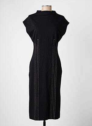 Robe mi-longue manches courtes manches courtes noir ESCORPION femme