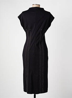 Robe mi-longue manches courtes manches courtes noir ESCORPION femme