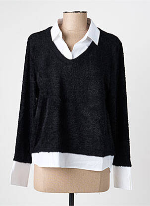 Pull coupe cintrée manches longues noir FRANK WALDER femme