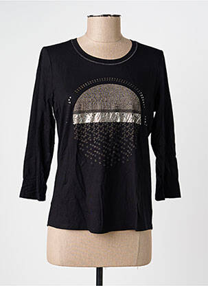 T-shirt manches 3/4 manches 3/4 noir FRANK WALDER femme