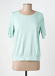 T-shirt stretch manches courtes vert FRANK WALDER femme