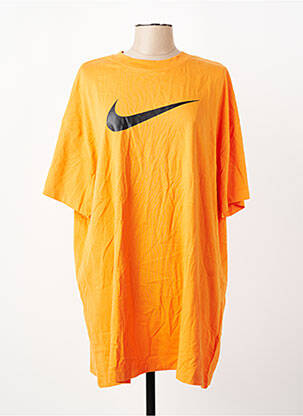 T-shirt sérigraphie floquée manches courtes orange NIKE femme