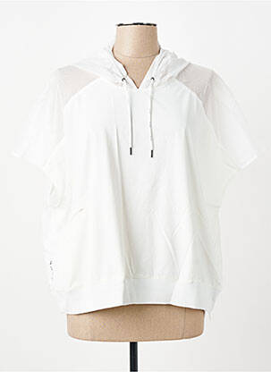 Sweat-shirt à capuche coupe droite manches courtes blanc NIKE femme