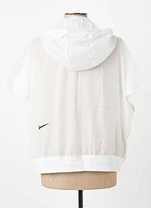 Sweat-shirt à capuche coupe droite manches courtes blanc NIKE femme
