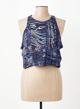 Top stretch sans manche bleu NIKE femme