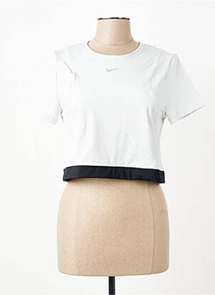 Top stretch manches courtes gris NIKE femme
