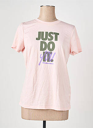 T-shirt sérigraphie floquée manches courtes rose NIKE femme