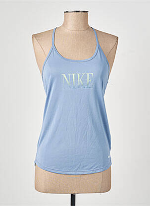 T-shirt sérigraphie floquée fines bretelles bleu NIKE femme