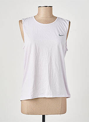 Débardeur sérigraphie floquée sans manche blanc NIKE femme