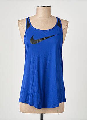 Débardeur sérigraphie floquée sans manche bleu NIKE femme