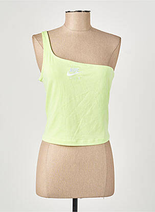 Top stretch sans manche vert NIKE femme