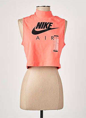 Top stretch sans manche orange NIKE femme