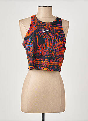 Top stretch sans manche orange NIKE femme