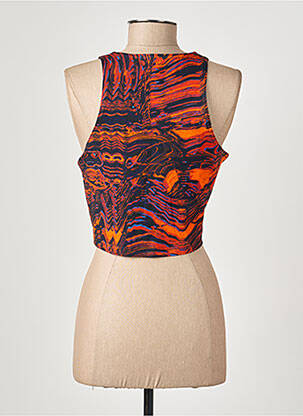 Top stretch sans manche orange NIKE femme