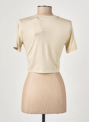 Top stretch manches courtes beige NIKE femme