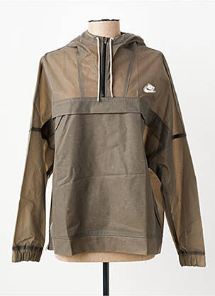 Coupe-vent manches longues a capuche marron NIKE femme