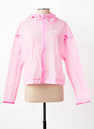 Coupe-vent manches longues a capuche rose NIKE femme