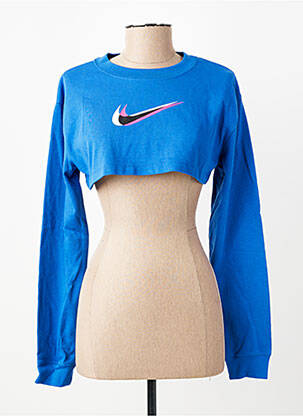 Sweat-shirt stretch manches longues bleu NIKE femme