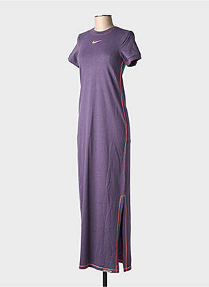Robe longue manches courtes manches courtes violet NIKE femme