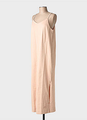 Robe longue coupe cintrée fines bretelles beige NIKE femme