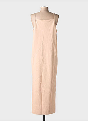Robe longue coupe cintrée fines bretelles beige NIKE femme
