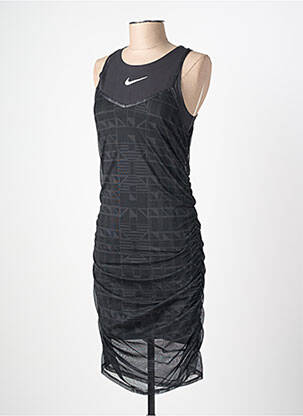 Robe mi-longue imprimé fantaisie sans manche noir NIKE femme